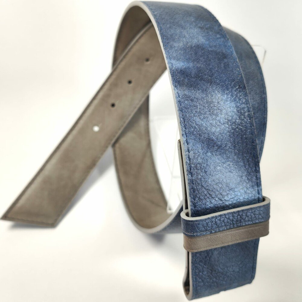 Ceinture reversible femme Jean nuancé / Gris satiné